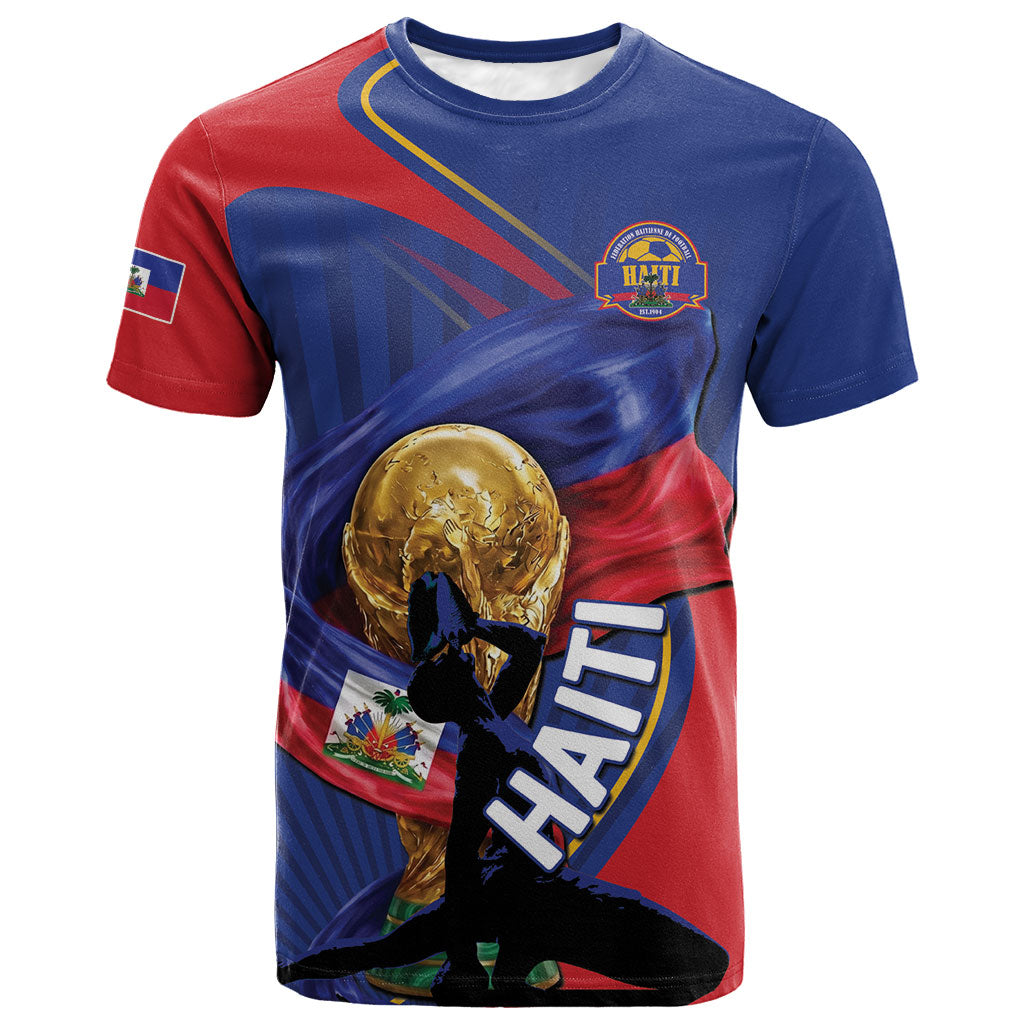 Personalized Haiti Football Champions T shirt National Pride Gold Trophy