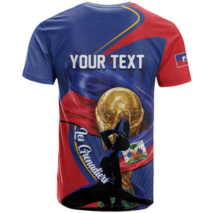 Personalized Haiti Football Champions T shirt National Pride Gold Trophy