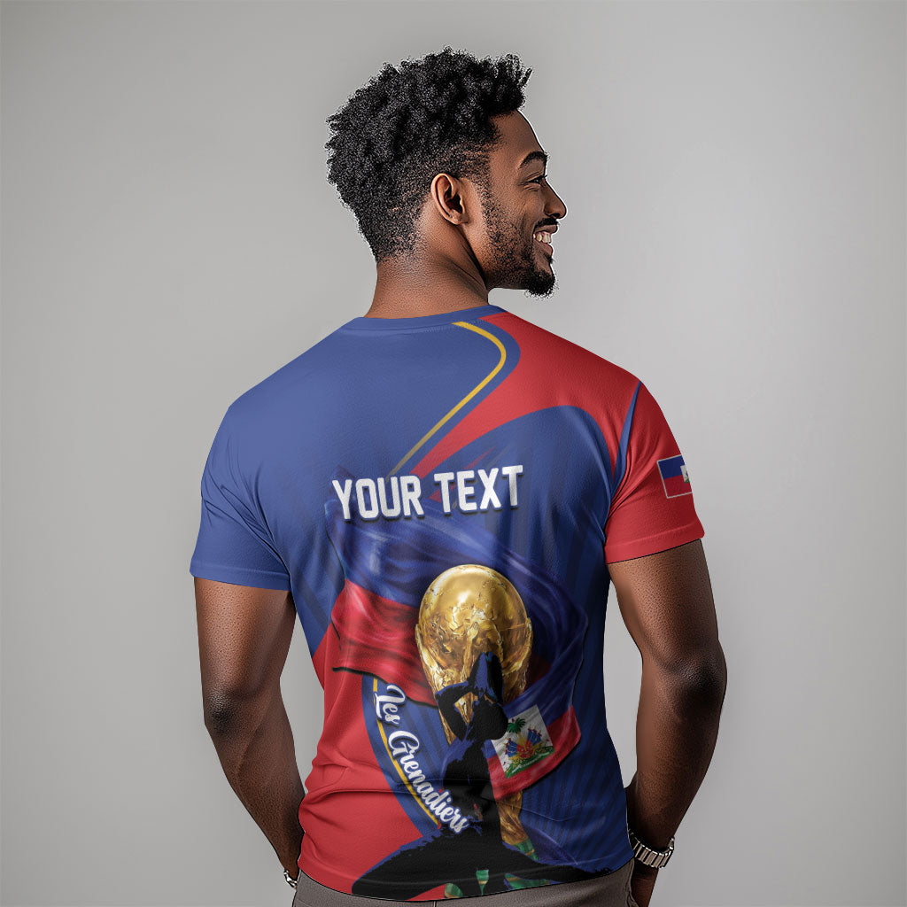 Personalized Haiti Football Champions T shirt National Pride Gold Trophy