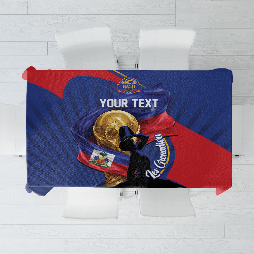 Personalized Haiti Football Champions Tablecloth National Pride Gold Trophy