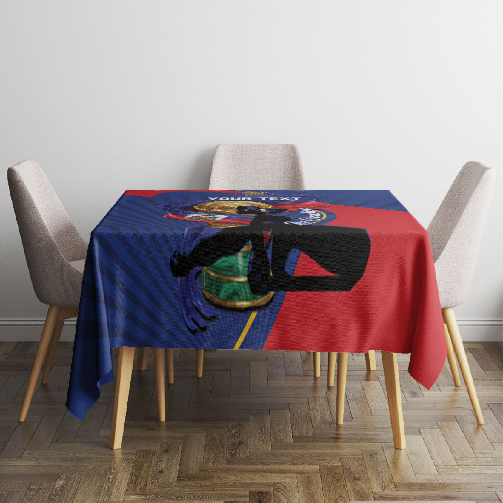 Personalized Haiti Football Champions Tablecloth National Pride Gold Trophy