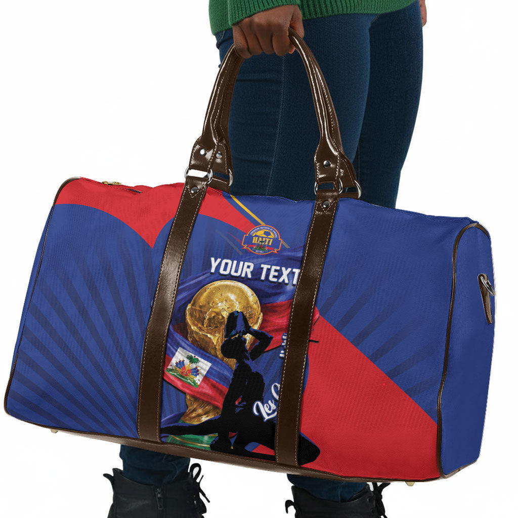 Personalized Haiti Football Champions Travel Bag National Pride Gold Trophy