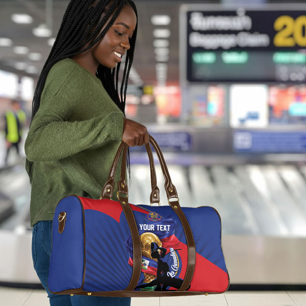 Personalized Haiti Football Champions Travel Bag National Pride Gold Trophy