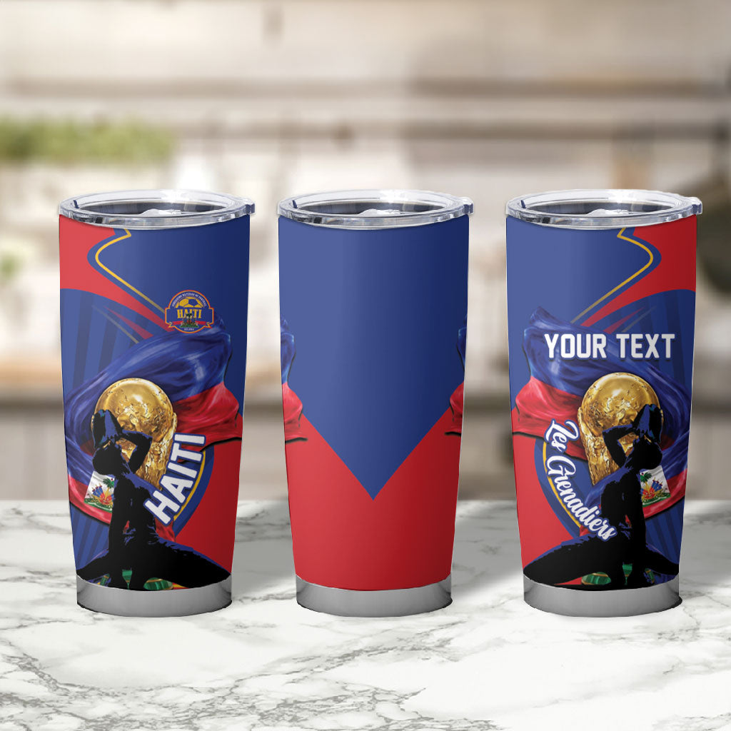 Personalized Haiti Football Champions Tumbler Cup National Pride Gold Trophy