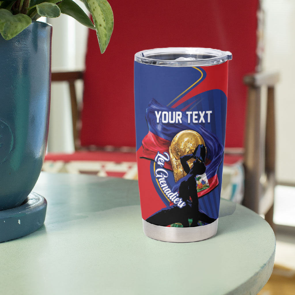 Personalized Haiti Football Champions Tumbler Cup National Pride Gold Trophy