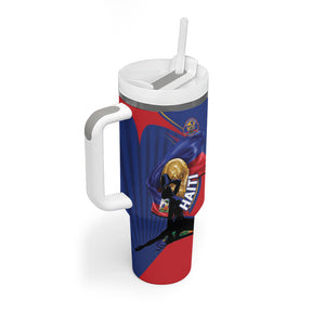 Personalized Haiti Football Champions Tumbler With Handle National Pride Gold Trophy