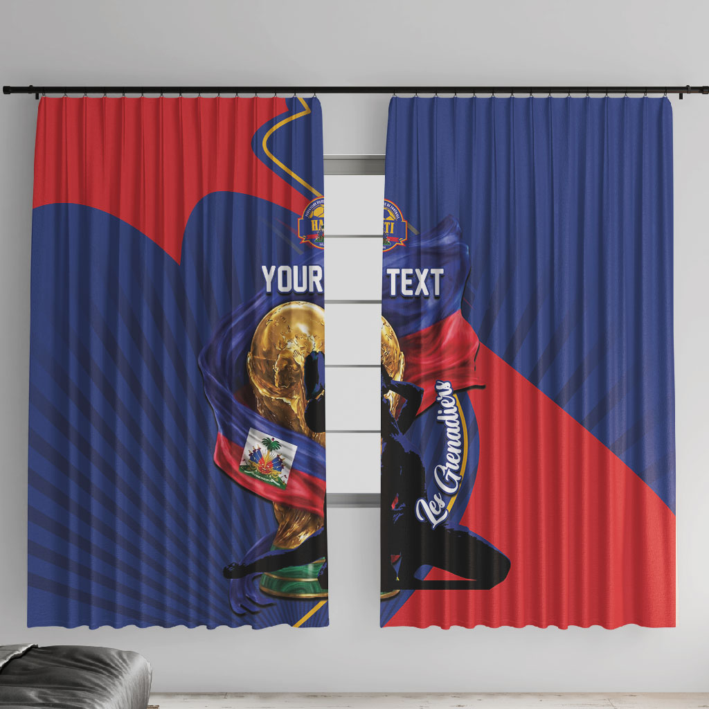 Personalized Haiti Football Champions Window Curtain National Pride Gold Trophy