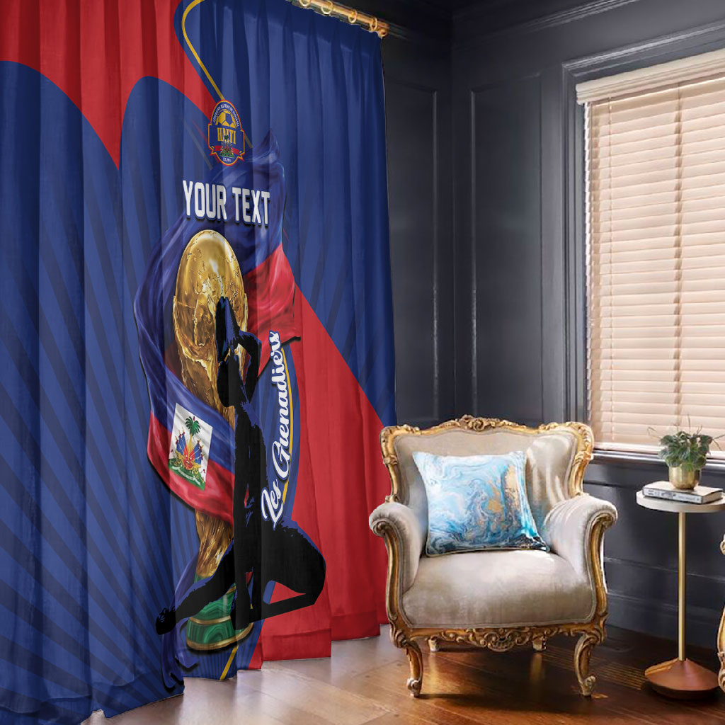 Personalized Haiti Football Champions Window Curtain National Pride Gold Trophy