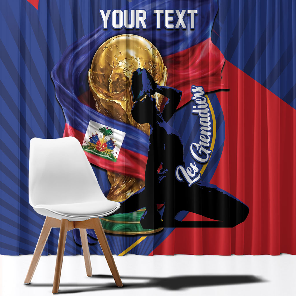 Personalized Haiti Football Champions Window Curtain National Pride Gold Trophy