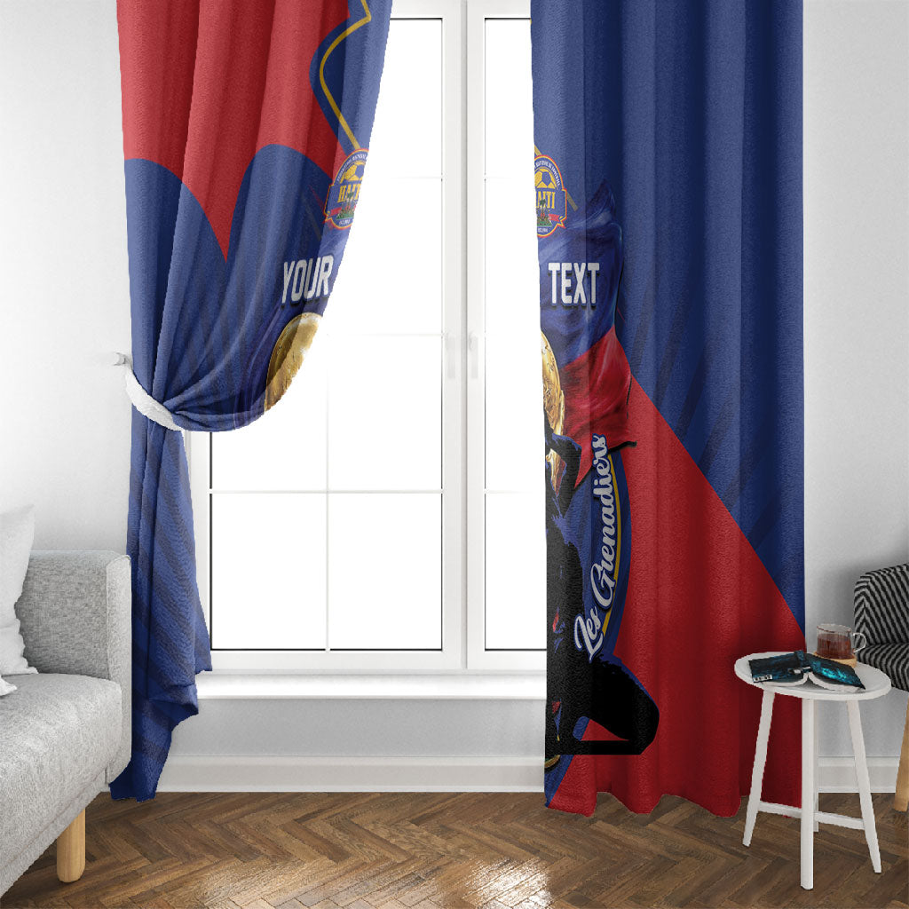 Personalized Haiti Football Champions Window Curtain National Pride Gold Trophy