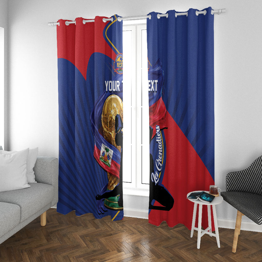 Personalized Haiti Football Champions Window Curtain National Pride Gold Trophy