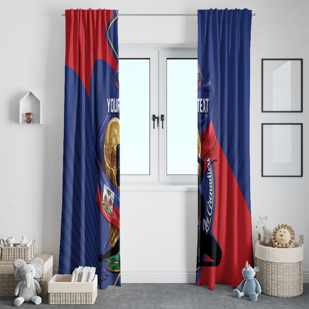 Personalized Haiti Football Champions Window Curtain National Pride Gold Trophy