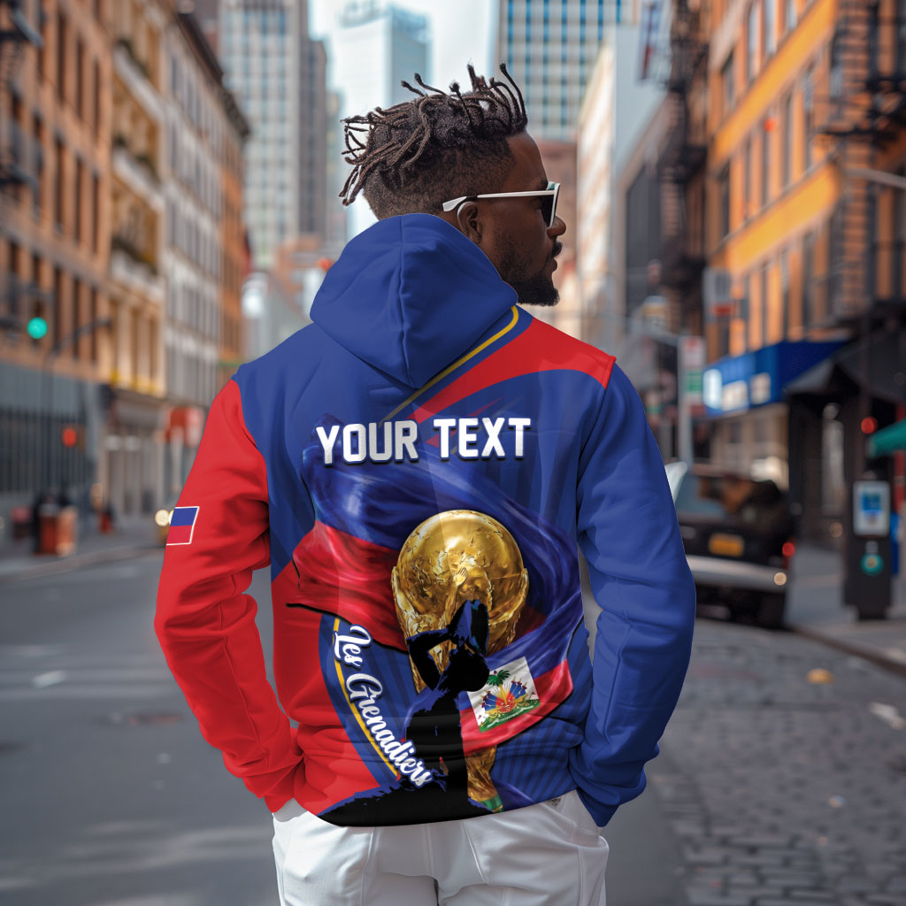 Personalized Haiti Football Champions Zip Hoodie National Pride Gold Trophy