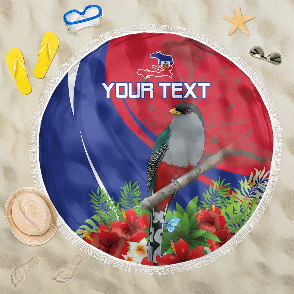 Personalized Afro-Haitians Beach Blanket Hispaniolan Trogon Sporty Style - African Pride