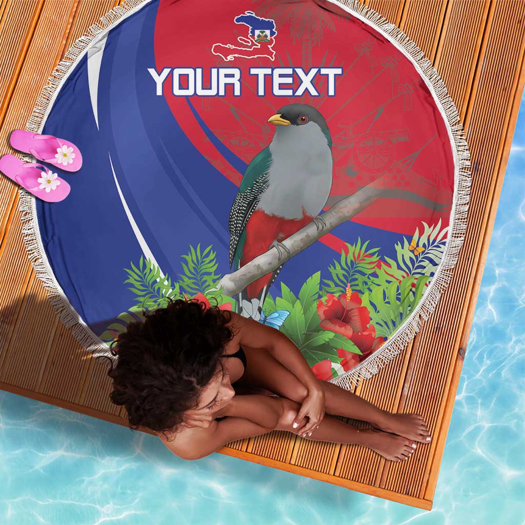 Personalized Afro-Haitians Beach Blanket Hispaniolan Trogon Sporty Style - African Pride