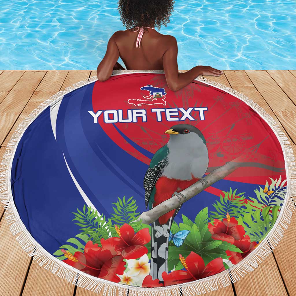 Personalized Afro-Haitians Beach Blanket Hispaniolan Trogon Sporty Style - African Pride