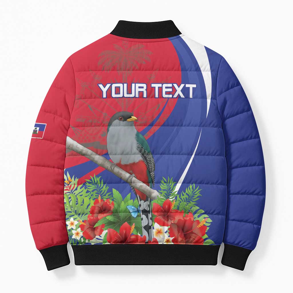 Personalized Afro-Haitians Bomber Puffer Jacket Hispaniolan Trogon Sporty Style