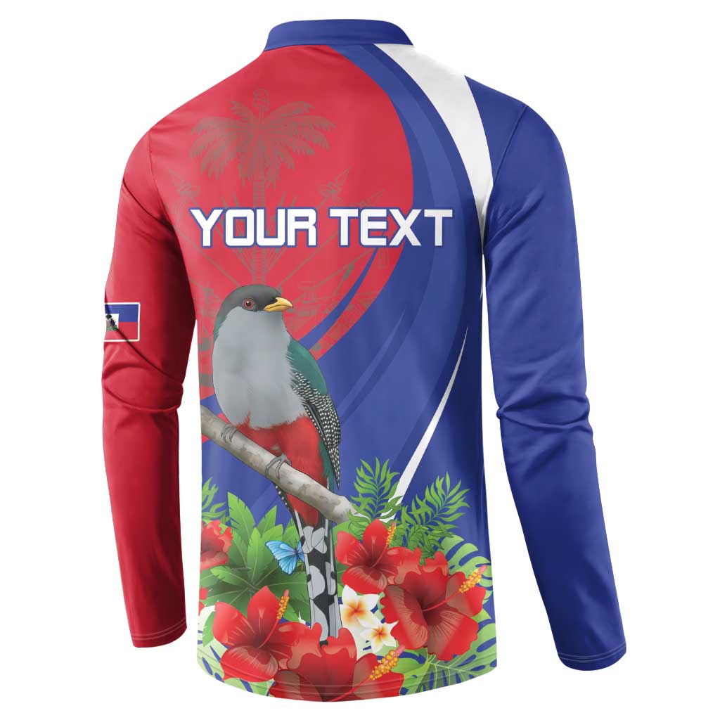 Personalized Afro-Haitians Button Sweatshirt Hispaniolan Trogon Sporty Style