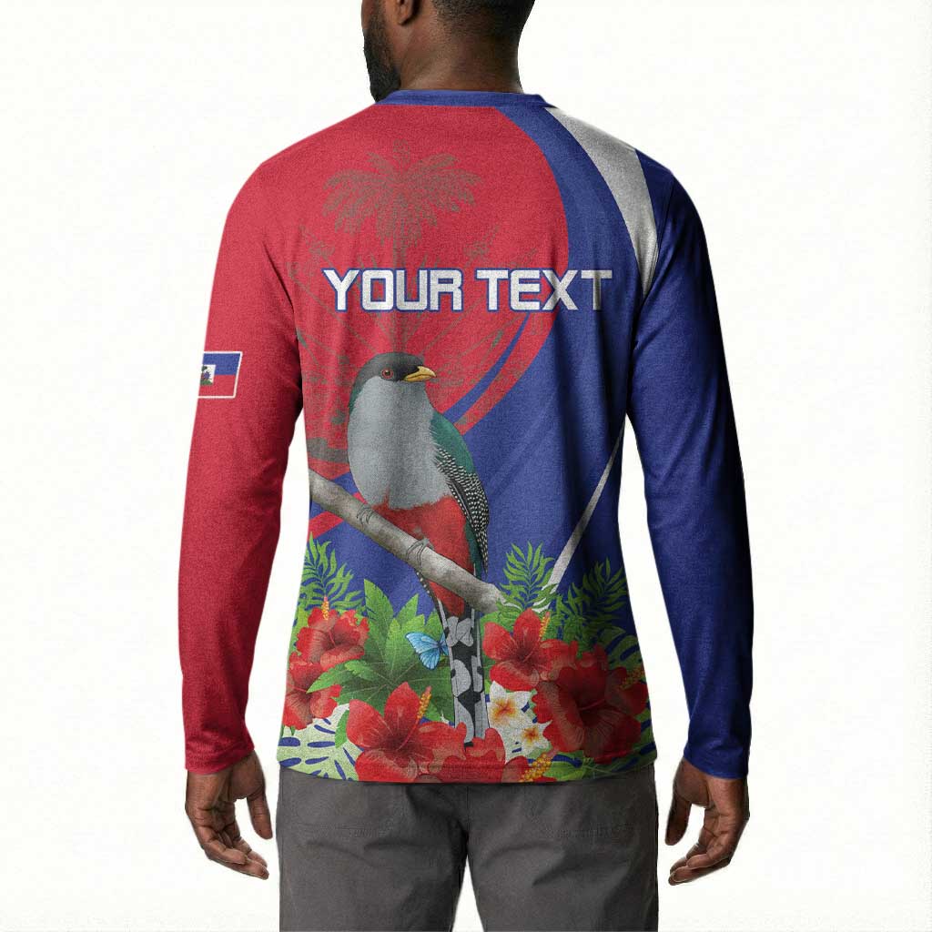 Personalized Afro-Haitians Button Sweatshirt Hispaniolan Trogon Sporty Style