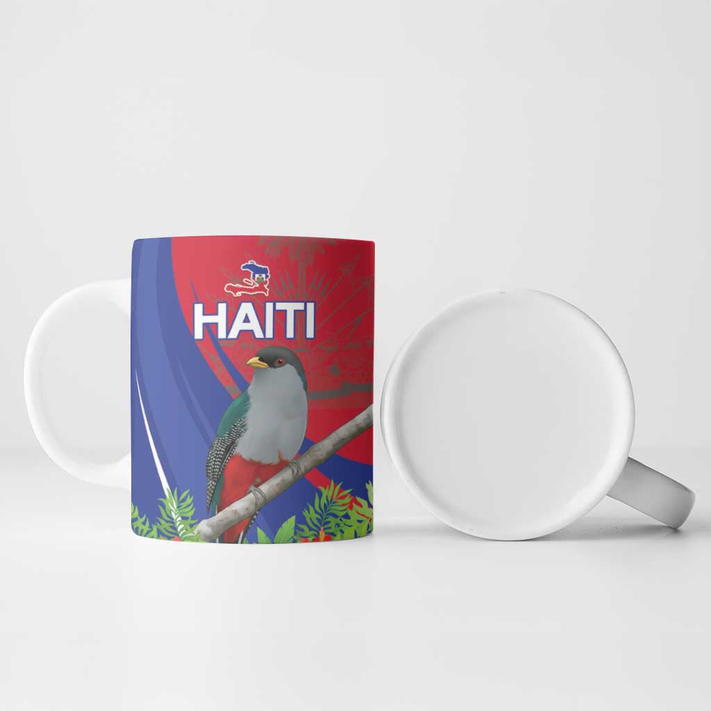 Personalized Afro-Haitians Ceramic Mug Hispaniolan Trogon Sporty Style