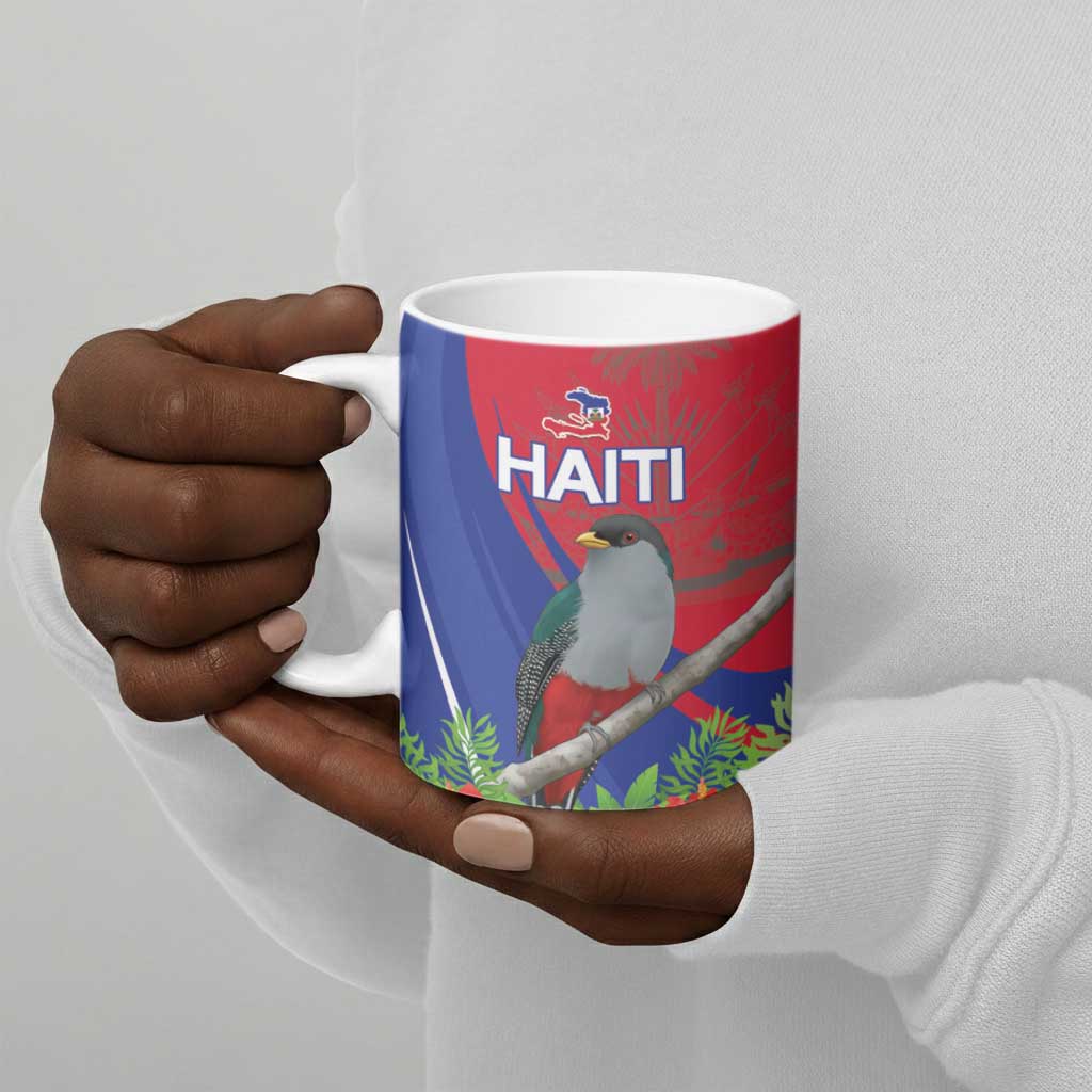 Personalized Afro-Haitians Ceramic Mug Hispaniolan Trogon Sporty Style