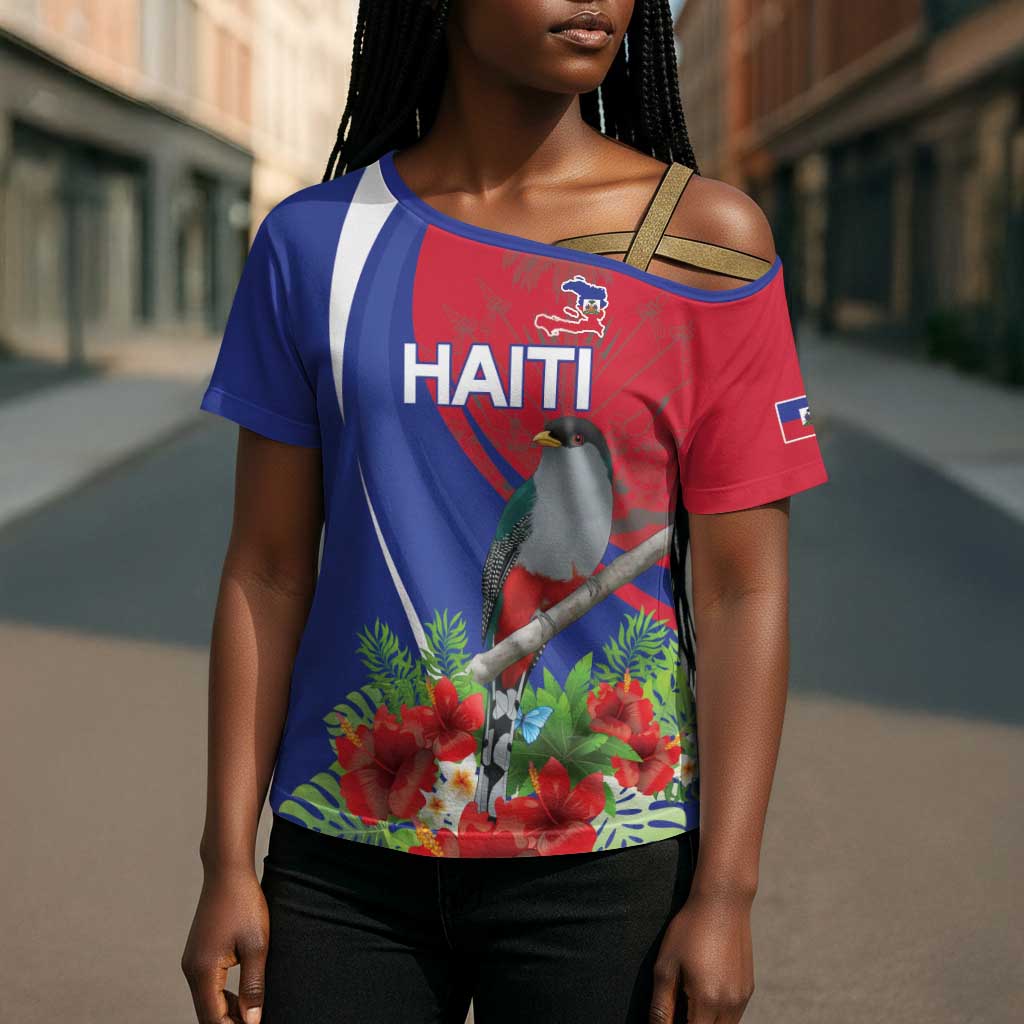 Personalized Afro-Haitians Cross Shoulder Shirt Hispaniolan Trogon Sporty Style