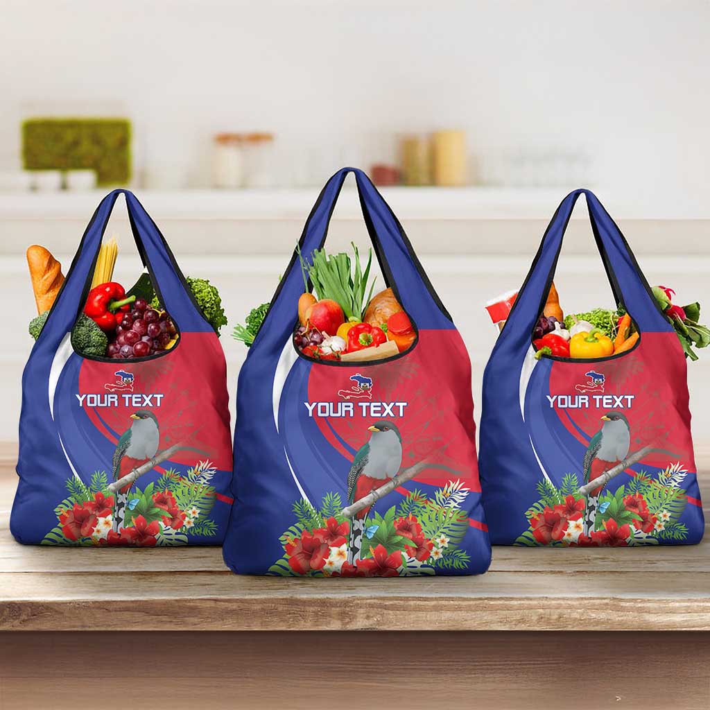 Personalized Afro-Haitians Grocery Bag Hispaniolan Trogon Sporty Style - African Pride