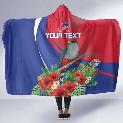 Personalized Afro-Haitians Hooded Blanket Hispaniolan Trogon Sporty Style - African Pride