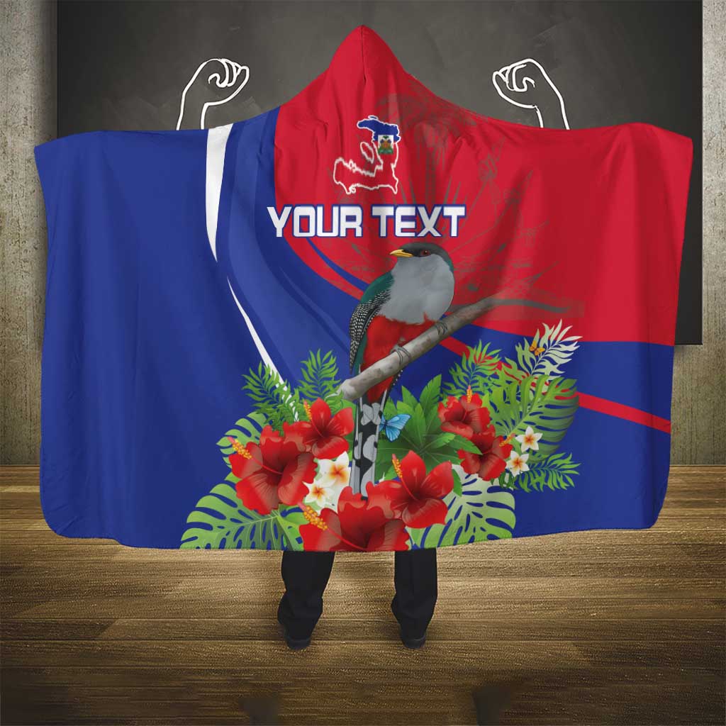Personalized Afro-Haitians Hooded Blanket Hispaniolan Trogon Sporty Style - African Pride