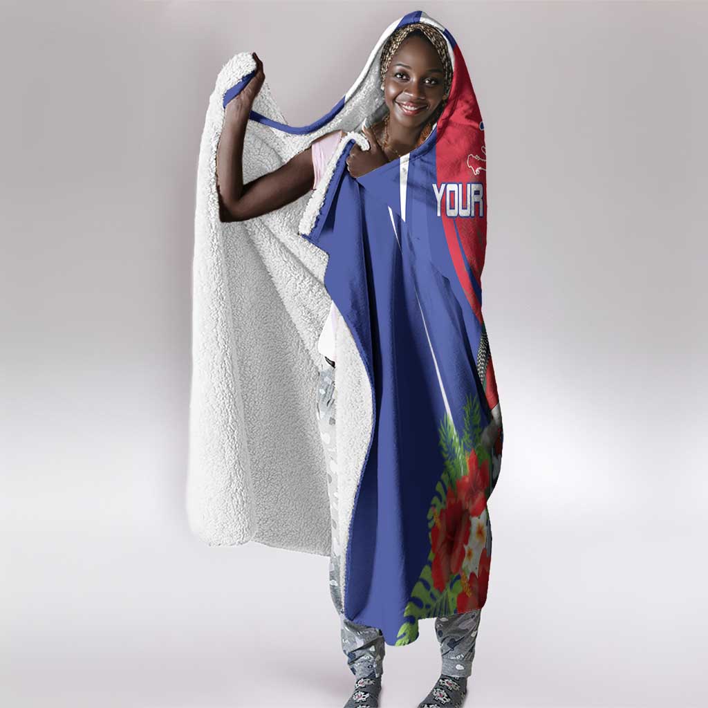 Personalized Afro-Haitians Hooded Blanket Hispaniolan Trogon Sporty Style - African Pride