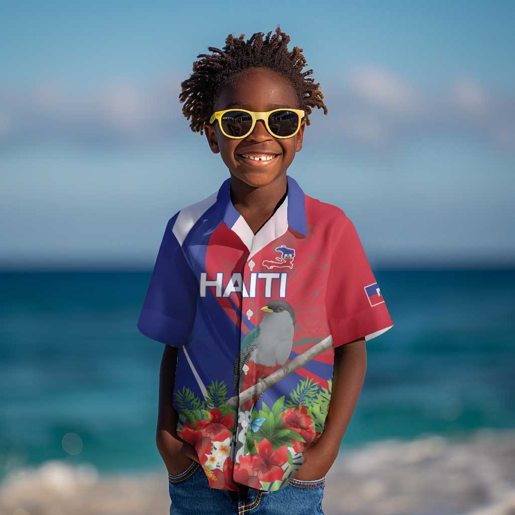 Personalized Afro-Haitians Kid Hawaiian Shirt Hispaniolan Trogon Sporty Style LT18