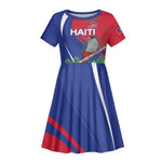 Personalized Afro-Haitians Kid Short Sleeve Dress Hispaniolan Trogon Sporty Style LT18