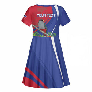 Personalized Afro-Haitians Kid Short Sleeve Dress Hispaniolan Trogon Sporty Style LT18