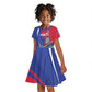 Personalized Afro-Haitians Kid Short Sleeve Dress Hispaniolan Trogon Sporty Style LT18