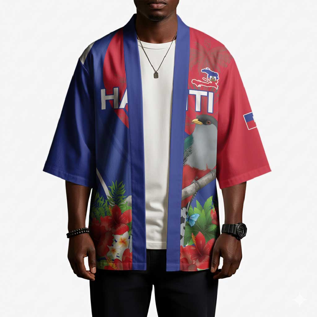 Personalized Afro-Haitians Kimono Hispaniolan Trogon Sporty Style