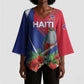 Personalized Afro-Haitians Kimono Sleeve Blouse Hispaniolan Trogon Sporty Style
