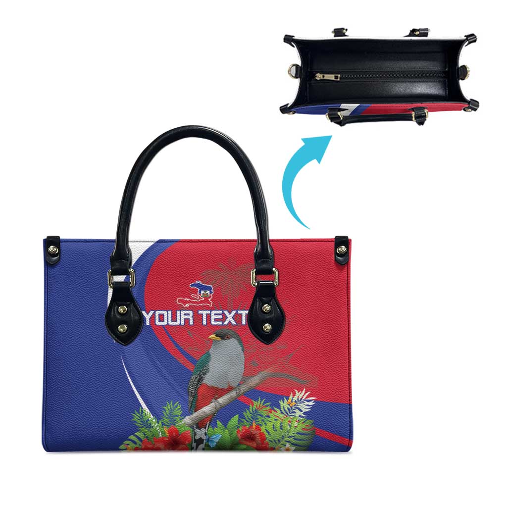 Personalized Afro-Haitians Leather Bag Hispaniolan Trogon Sporty Style