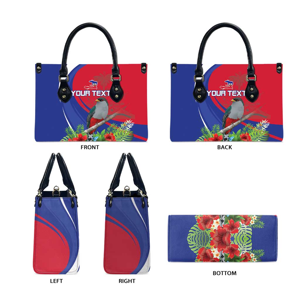 Personalized Afro-Haitians Leather Bag Hispaniolan Trogon Sporty Style