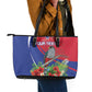Personalized Afro-Haitians Leather Tote Bag Hispaniolan Trogon Sporty Style - African Pride