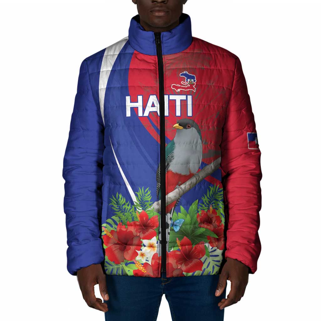Personalized Afro-Haitians Padded Jacket Hispaniolan Trogon Sporty Style