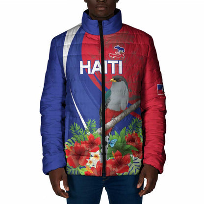 Personalized Afro-Haitians Padded Jacket Hispaniolan Trogon Sporty Style
