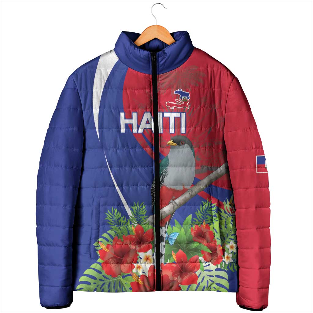 Personalized Afro-Haitians Padded Jacket Hispaniolan Trogon Sporty Style
