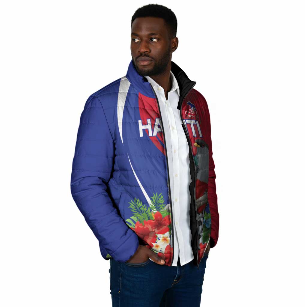 Personalized Afro-Haitians Padded Jacket Hispaniolan Trogon Sporty Style