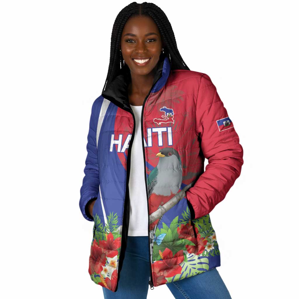 Personalized Afro-Haitians Padded Jacket Hispaniolan Trogon Sporty Style