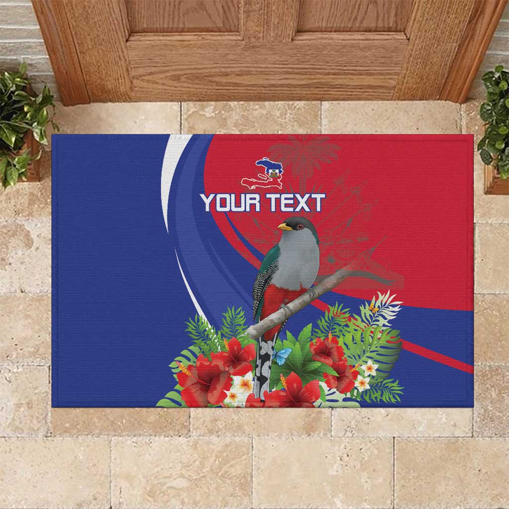 Personalized Afro-Haitians Rubber Doormat Hispaniolan Trogon Sporty Style - African Pride