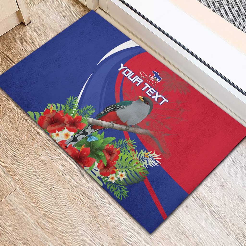 Personalized Afro-Haitians Rubber Doormat Hispaniolan Trogon Sporty Style - African Pride