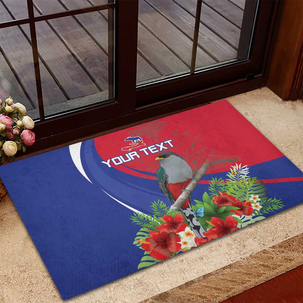 Personalized Afro-Haitians Rubber Doormat Hispaniolan Trogon Sporty Style - African Pride
