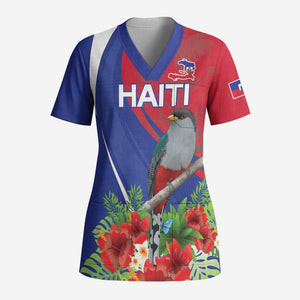 Personalized Afro-Haitians Scrub Top Hispaniolan Trogon Sporty Style - African Pride