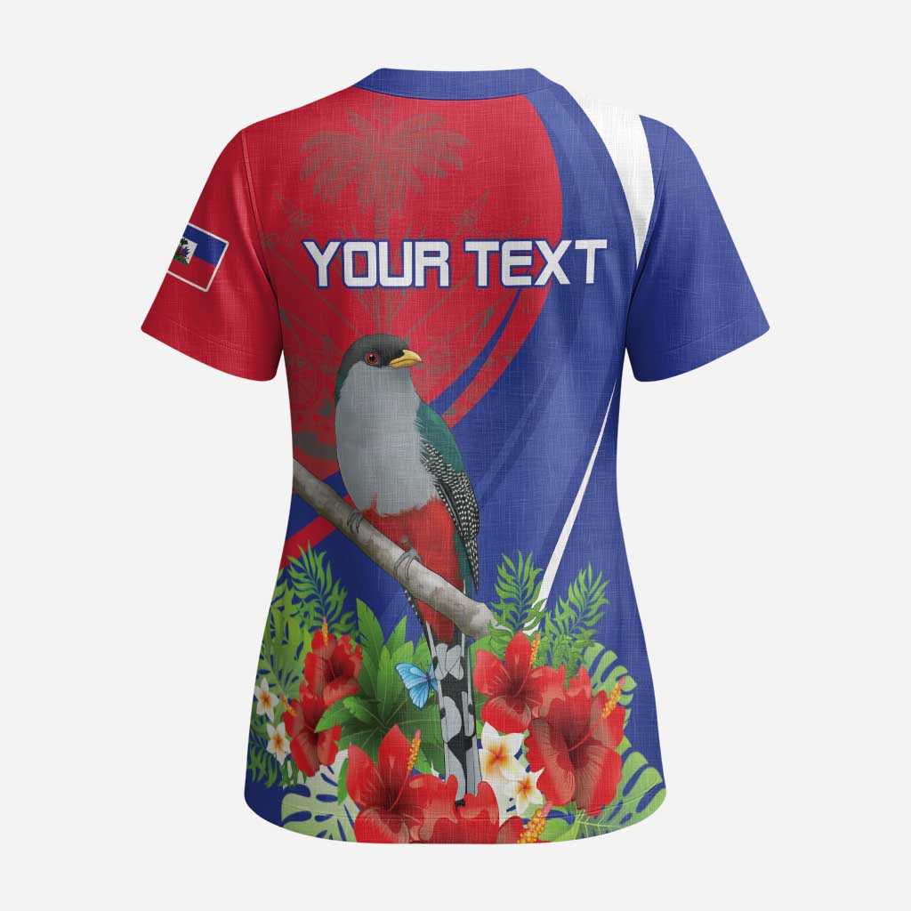 Personalized Afro-Haitians Scrub Top Hispaniolan Trogon Sporty Style - African Pride