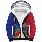 Personalized Afro-Haitians Sherpa Hoodie Hispaniolan Trogon Sporty Style - African Pride